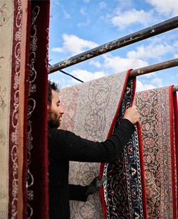 خشک کردن قالی در قالیشویی رویان